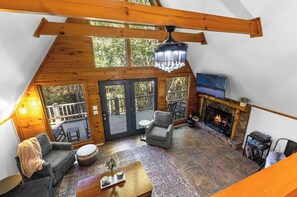 Smart TV, fireplace, video games, foosball