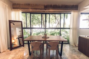 Superior Apartment | Private kitchen | Microwave, stovetop, blender, coffee grinder