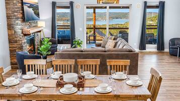 Smart TV, fireplace, video games, table football