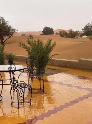 Outdoor dining - The Saharan at ibrahim (Merzouga)