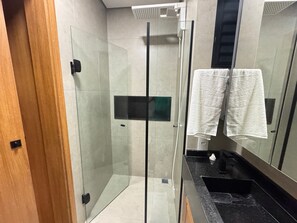 Apartment | Bathroom | Shower, towels, toilet paper