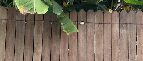 A wooden fence with a wooden frame structure.