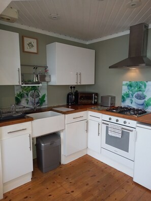 Fridge, microwave, oven, stovetop - Sunny apartment in central Edinburgh (Edinburgh)