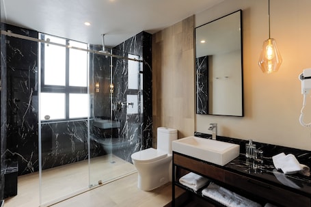 Deluxe Room, Balcony, City View | Bathroom. Punta Alameda