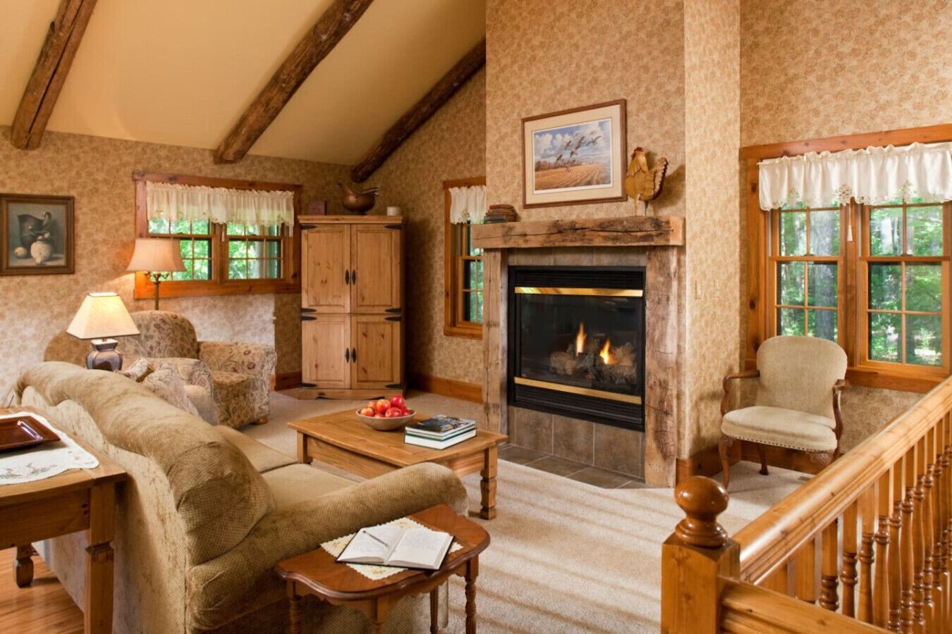 TV, fireplace, stereo