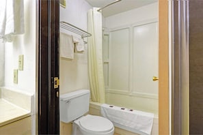 Room, 2 Queen Beds, Non Smoking | Bathroom | Free toiletries, towels