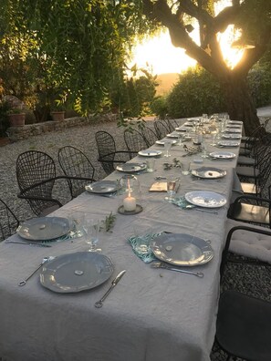 Outdoor banquet area