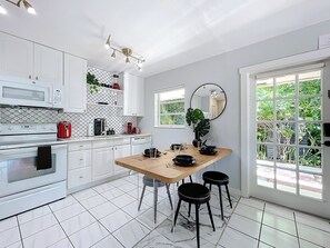 Microwave, oven, stovetop, dishwasher