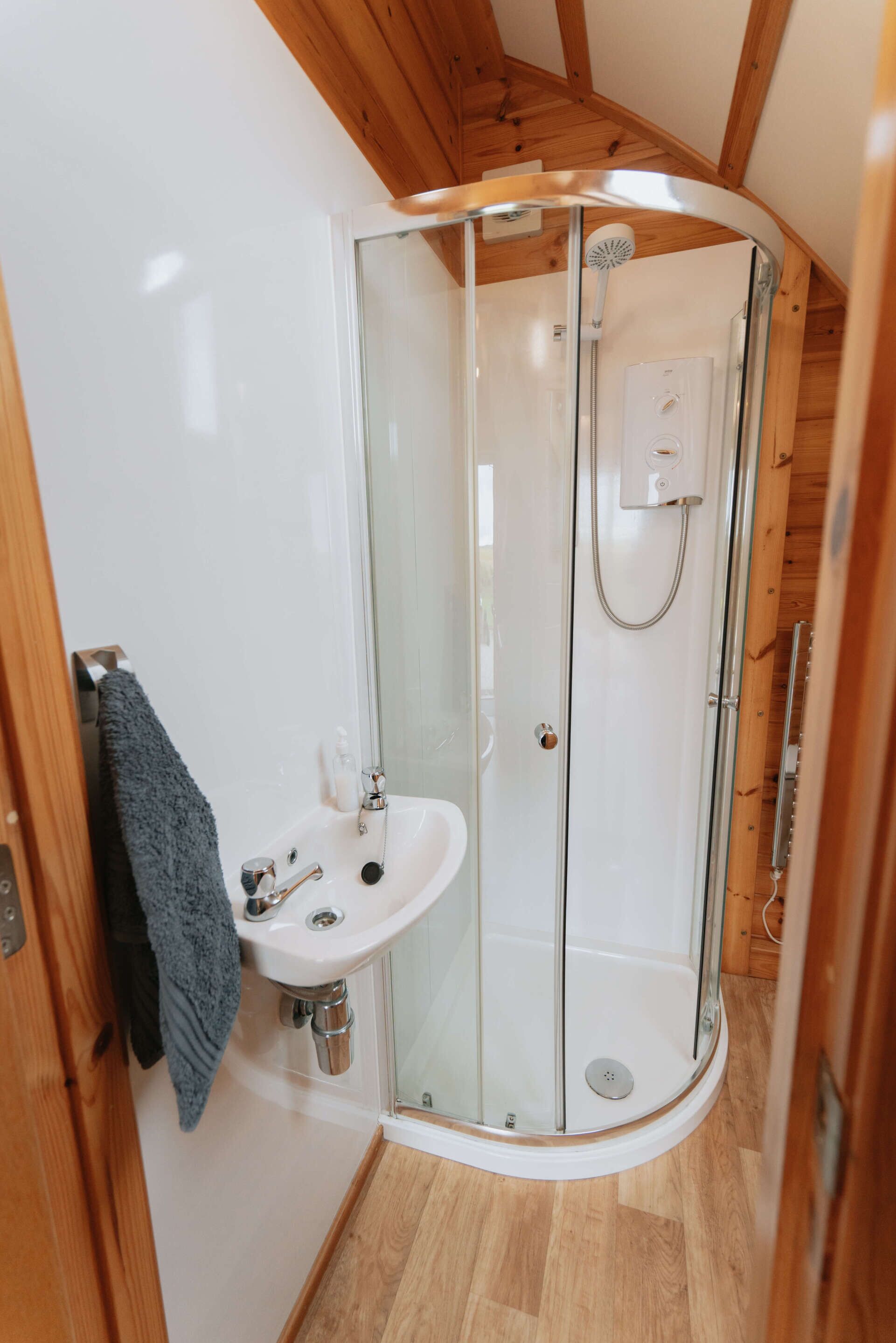 Shower, soap, toilet paper