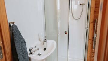 Shower, soap, toilet paper