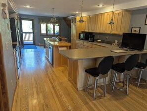 Fridge, microwave, oven, stovetop - A-frame home on Trout Stream (Stoddard)