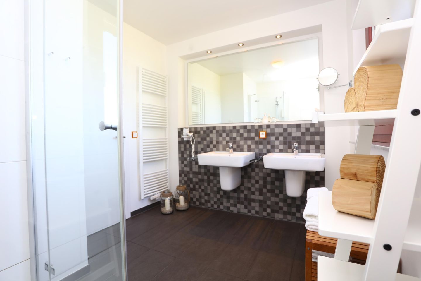 Shower, hair dryer