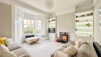 Télévision, cheminée, chaßne hi-fi