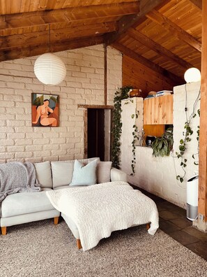 TV, fireplace, books - Bella The Muddy (3bd, 1 bath, Wifi, Loads Of Parking, Dog Friendly)  (Clifton Springs)