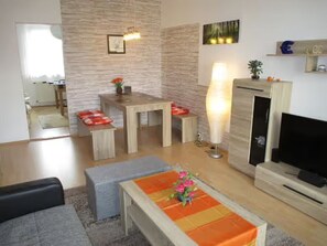 TV, DVD player, stereo