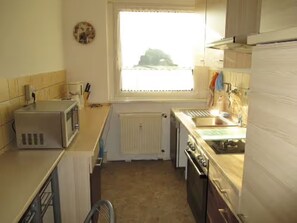 Fridge, microwave, stovetop, dishwasher
