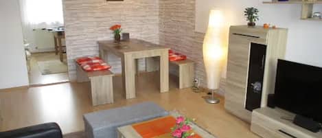 TV, DVD player, stereo