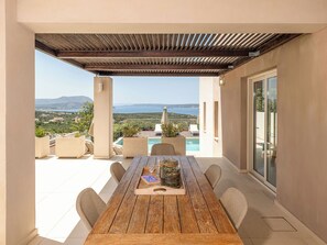 Outdoor dining - Adeste Seaview Villa II - Heated* pool,900m to sea (Chania)