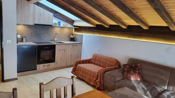 Economy-Apartment, Balkon, Bergblick | Eigene Küche