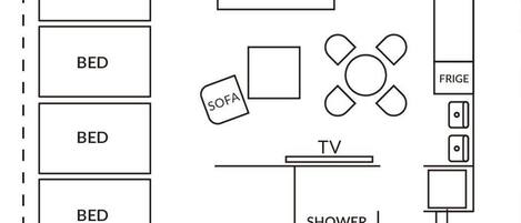 Condo familiar, para no fumadores, no se aceptan mascotas | Plano