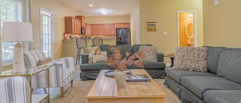 TV, fireplace, offices