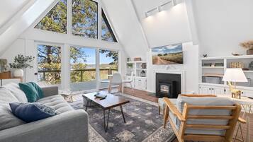 TV, fireplace, offices