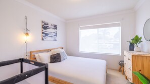 1 bedroom, iron/ironing board, travel cot