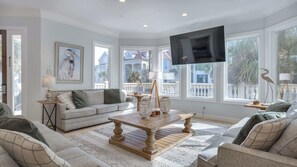 TV, fireplace, offices