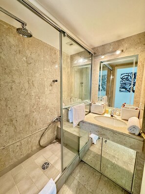 Shower, hair dryer