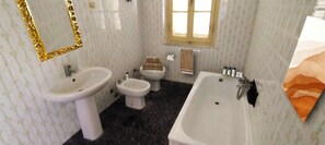 Haartrockner, Bidet, Handtücher, Seife