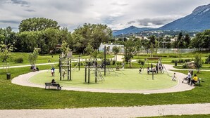 A park with playground equipment, benches, and a walking path. - Farm cottage in Gap, calm and rejuvenating (Gap)