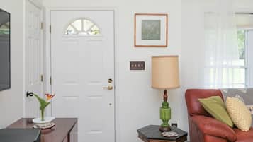Smart TV, DVD player, books, video library