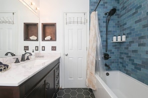 Hair dryer, bidet, towels