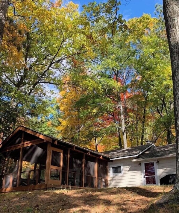 Exterior - Charming 2-bedroom cottage on beautiful Bear Lake with WiFi and AC in Kalkaska. (Kalkaska)