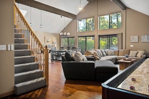 TV, fireplace, video games, table tennis