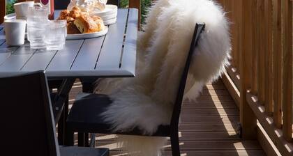 Wifi, 100m from shops, view mountain, fitness, swimming pool, sauna, hammam, terrace, balcony