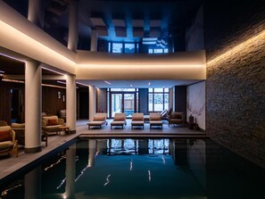 Pool - Wifi, 100m from shops, view mountain, fitness, swimming pool, sauna, hammam, terrace, balcony (Valmorel)