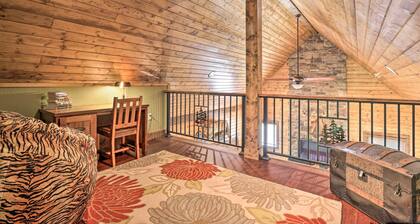 Lakefront cabin with fire pit, lift down to the dock, hot tub, bean bag toss
