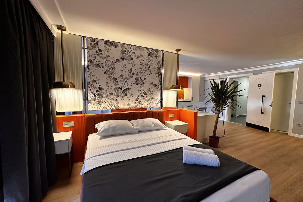 Doppia Exclusive, vista città | 1 camera, biancheria da letto di alta qualità, una cassaforte in camera