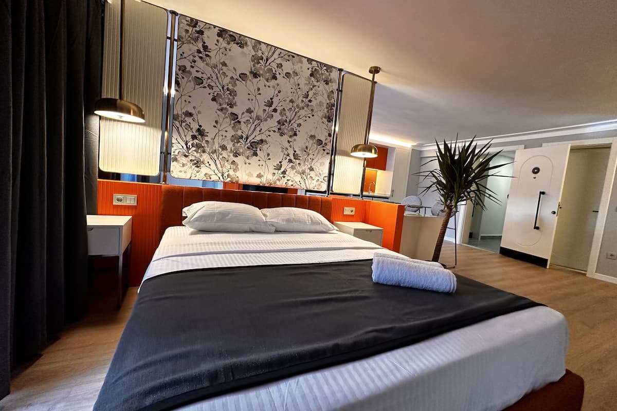 1 room, 1 lounge with kitchen | 1 camera, biancheria da letto di alta qualità, una cassaforte in camera