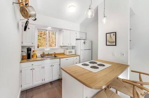 Private kitchen - OnQ: A condo in Quechee Lakes overlooking the Ottauquechee River (Hartford)