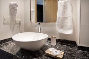 Hair dryer, towels