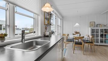 Fridge, oven, stovetop, dishwasher