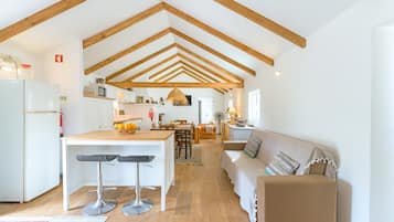 Een televisie en een open haard