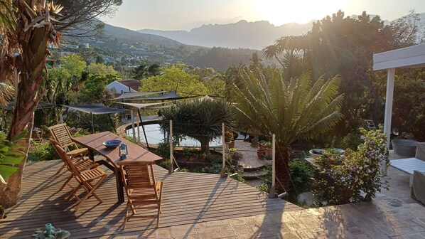 Outdoor dining - Artistic house with huge views and natural pool (Somerset West)