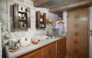 Fridge, stovetop, cookware/dishes/utensils