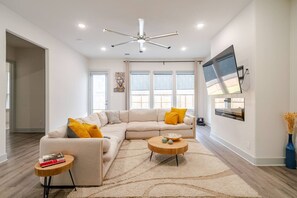 Smart TV, fireplace, printers