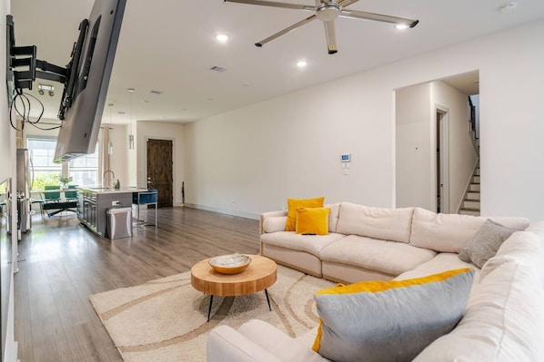 Smart TV, fireplace, printers