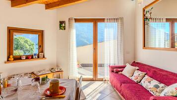 Una televisión, una chimenea