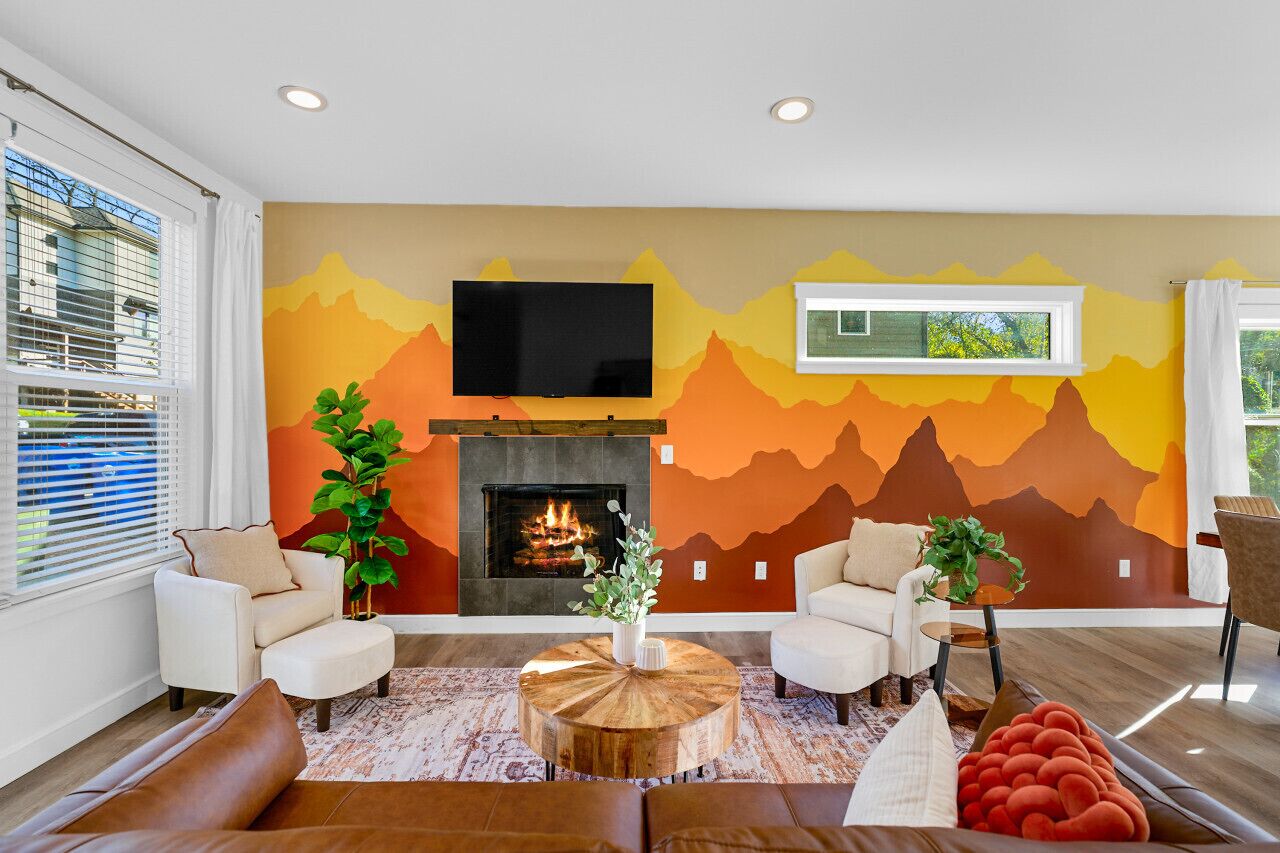 TV connectée, cheminée, jeux vidéo, lecteur de DVD